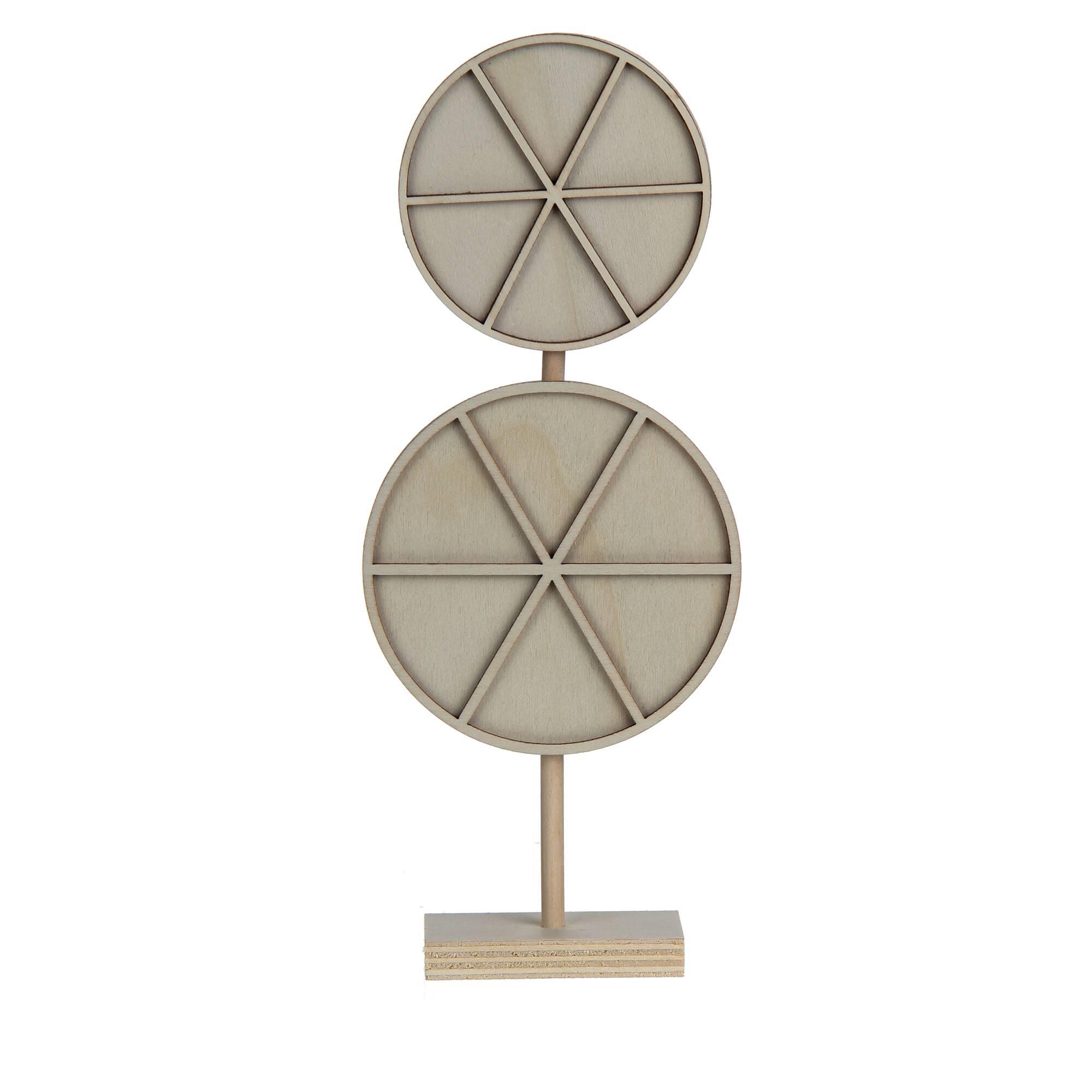 Jonathan Adler x Michaels 10.25" Stacked Wheels DIY Wood Tabletop Décor with Stand